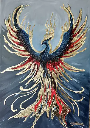 Alicja Walczak, Fenice, Dipinto acrilico - tela, 80 x 120