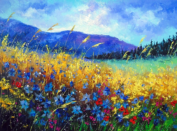 Olha Darchuk - Field flowers in the mountains