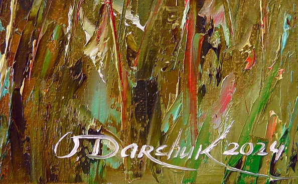 Olha Darchuk - Field of poppies near the mountains