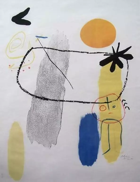 Joan Miro - Figure with Red Sun