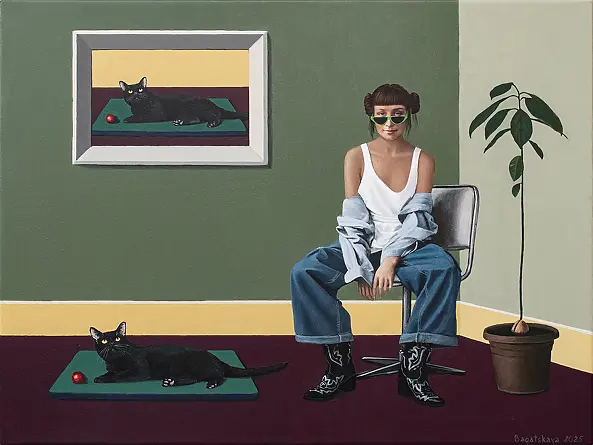 Nataliya Bagatskaya - Ficus, Cat and She...