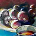 Barbara Gulbinowicz - A cup of coffee, a sugar bowl and plums