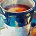 Barbara Gulbinowicz - A cup of coffee, a sugar bowl and plums