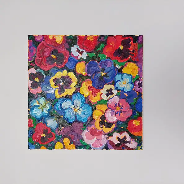 Anastasiia Kurkova, Fioletowe Pole, Obraz olejny - płótno, 40 x 40