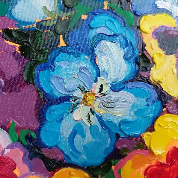 Anastasiia Kurkova, Fioletowe Pole, Obraz olejny - płótno, 40 x 40