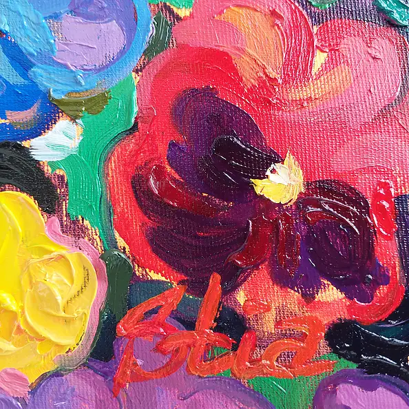 Anastasiia Kurkova, Fioletowe Pole, Obraz olejny - płótno, 40 x 40