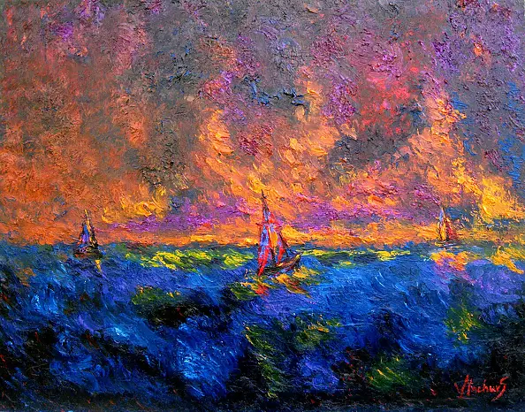 Jerzy Stachura - purple evening