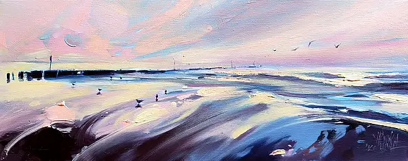 Karina Jaźwińska, Flash, Oil painting - canvas, 50 x 20