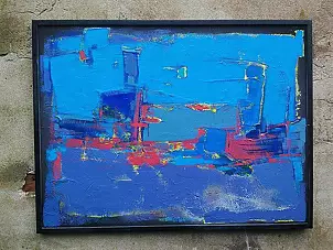 Piotr Kukla Qkla -  "Floodland", 100X75 cm, mixed media on plywood, 2017