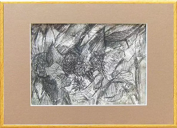 Anna Skowronek - Flora 2 -  czarno biały rysunek, oryginał, unikat