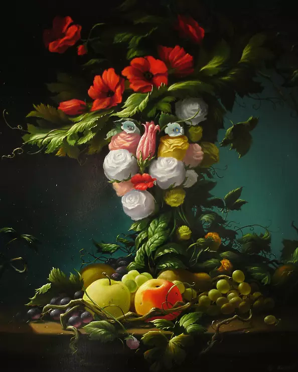 Aleksander Mikhalchyk - Flower woman in a hat