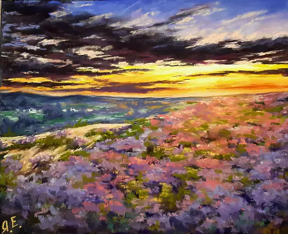 Yana Yeremenko - "Flowers at Sunset"