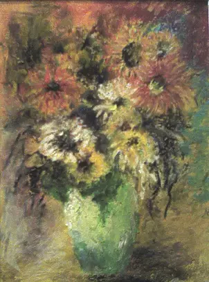   - Kwiaty w zielonym wazonie