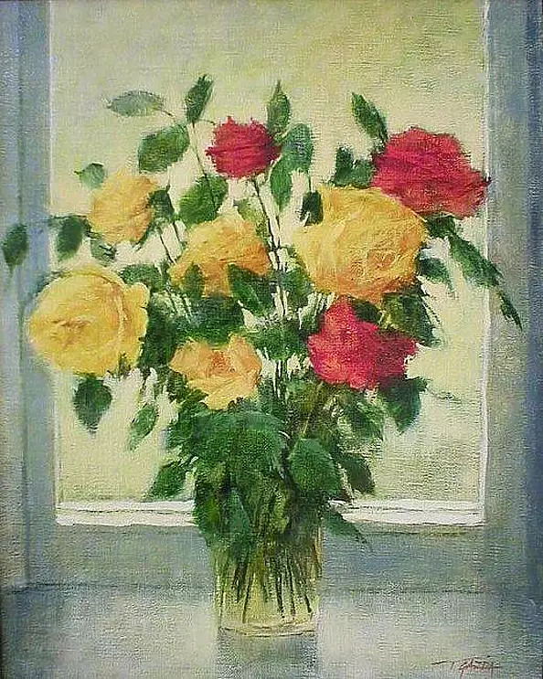 Tadeusz Gazda - Flowers in the window