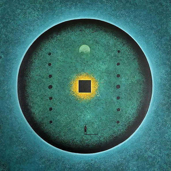 Sebastian Garyantesiewicz, Nullpunktfluktuation, Acrylgemälde - Leinwand, 80 x 80