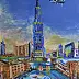 Krystyna Mościszko, Fly Dubai ?, Acrylic painting - canvas, 40 x 50