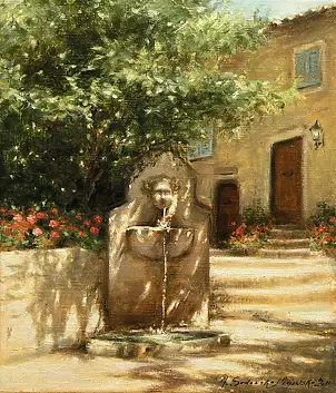 Małgorzata Sadowska Majewska - Fountain in Eze - Provence