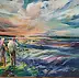 Anna Borcz, Photographe et fille au bord de la mer, Peinture à l'huile - toile, 80 x 60