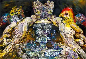 Piotr Zygmunt, Fountain of Life, Pastel - paper, 100 x 70