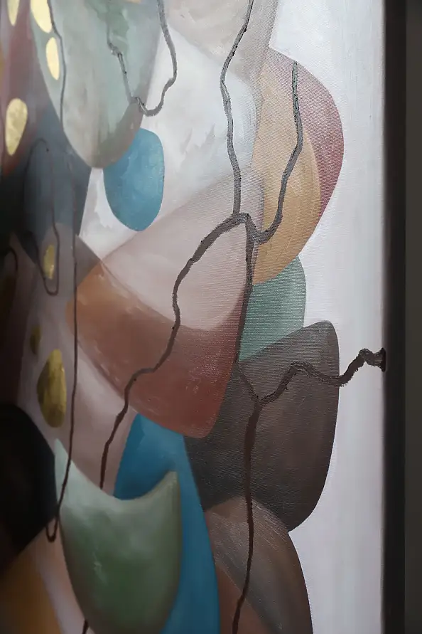 Monika Mrowiec, Fragmenty stają się formą: Ukorzenienie, Obraz olejny - płótno, 90 x 130