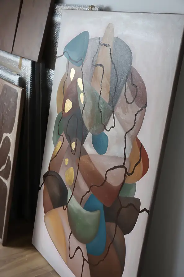 Monika Mrowiec, Fragmenty stają się formą: Ukorzenienie, Obraz olejny - płótno, 90 x 130