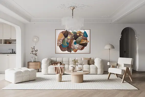 Monika Mrowiec, Fragmenty stają się formą: Ukorzenienie, Obraz olejny - płótno, 90 x 130