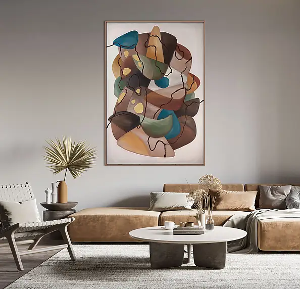 Monika Mrowiec, Fragmenty stają się formą: Ukorzenienie, Obraz olejny - płótno, 90 x 130