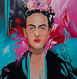 Mirosław Sobiech, Фрида Кало, Масляная картина - холст, 80 x 70