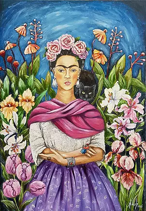 Anna Wach - Frida with a black cat
