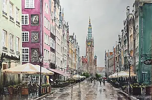 Janusz Kulikowski -  GDAŃSK- A NA DŁUGIEJ PADA DESZCZ