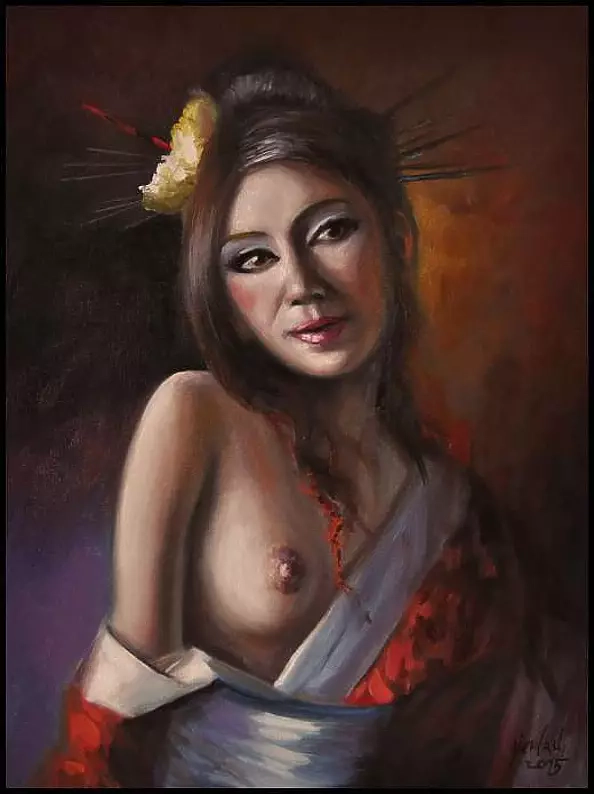 Damian Gierlach - GEISHA NUDE WOMAN EROTICS oil painting GIERLACH
