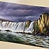 Yana Yeremenko - GODAFOSS WATERFALL acrylic painting landscape with waterfall