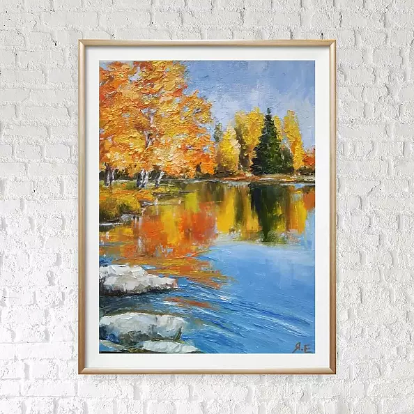 Yana Yeremenko - "GOLD AUTUMN", OIL PAINTING, AUTUMN LANDSCAPE