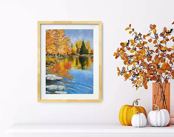 Yana Yeremenko - "GOLD AUTUMN", OIL PAINTING, AUTUMN LANDSCAPE