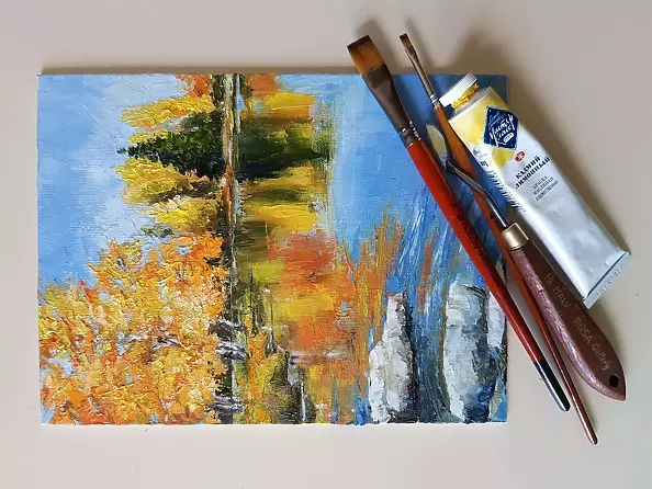 Yana Yeremenko - "GOLD AUTUMN", OIL PAINTING, AUTUMN LANDSCAPE