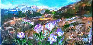 Bernadeta Nowak - GÓRY - WIOSNA - KROKUSY