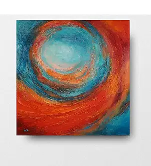 Paulina Lebida, Galassia - dipinto acrilico, Quadro ad acrilico, Rilievo - tela, 60 x 60