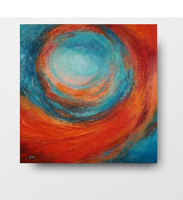 Paulina Lebida, Galassia - dipinto acrilico, Quadro ad acrilico, Rilievo - tela, 60 x 60