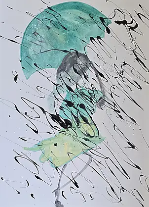 Ewa Mościszko, Mall girl, Acrylic painting - canvas, 50 x 70