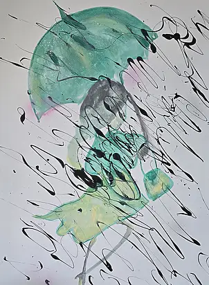 Ewa Mościszko, Mall girl, Acrylic painting - canvas, 50 x 70