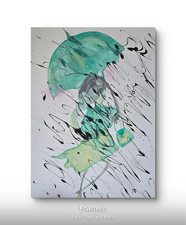 Ewa Mościszko, Mall girl, Acrylic painting - canvas, 50 x 70