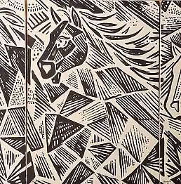 Magda Malinowska, Galopem, Obraz akrylowy - płótno, 180 x 80