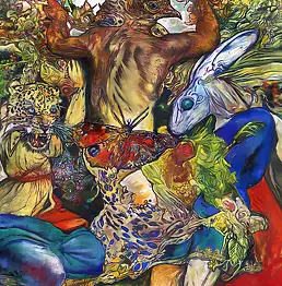 Piotr Zygmunt, Сад наслаждений II, Інші, крейда, Пастель - папір, 70 x 100