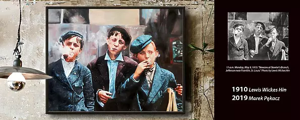 Marek Pękacz - Gazeciarze palący papierosy St. Louis 1910