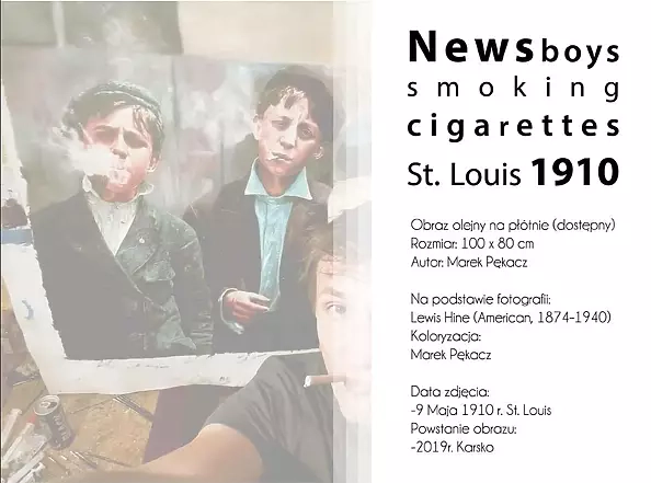 Marek Pękacz - Gazeciarze palący papierosy St. Louis 1910