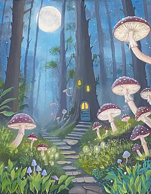 Luba Santkiewicz, Gdy las zaświeci własnym światłem, Obraz akrylowy - płótno, 40 x 50