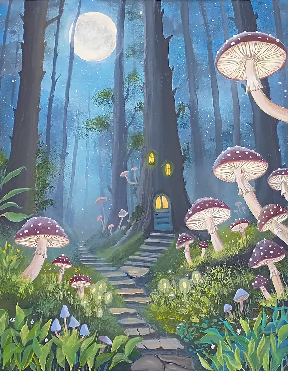 Luba Santkiewicz, Gdy las zaświeci własnym światłem, Obraz akrylowy - płótno, 40 x 50