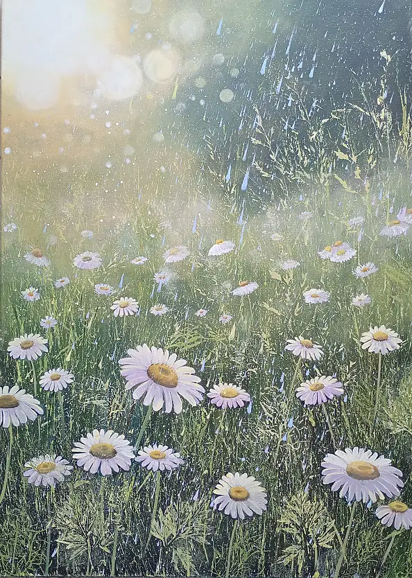 Luba Santkiewicz, Когда солнце танцует с дождем, Акрилова картина - холст, 50 x 70
