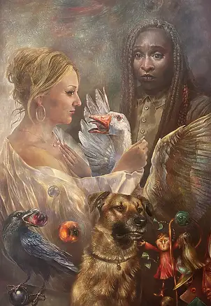 Piotr Król, Gęsia jaźń, Obraz olejny - płótno, 90 x 130
