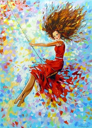 Olha Darchuk - Girl on a swing